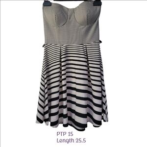#182 Sirens Black and White Striped Dress